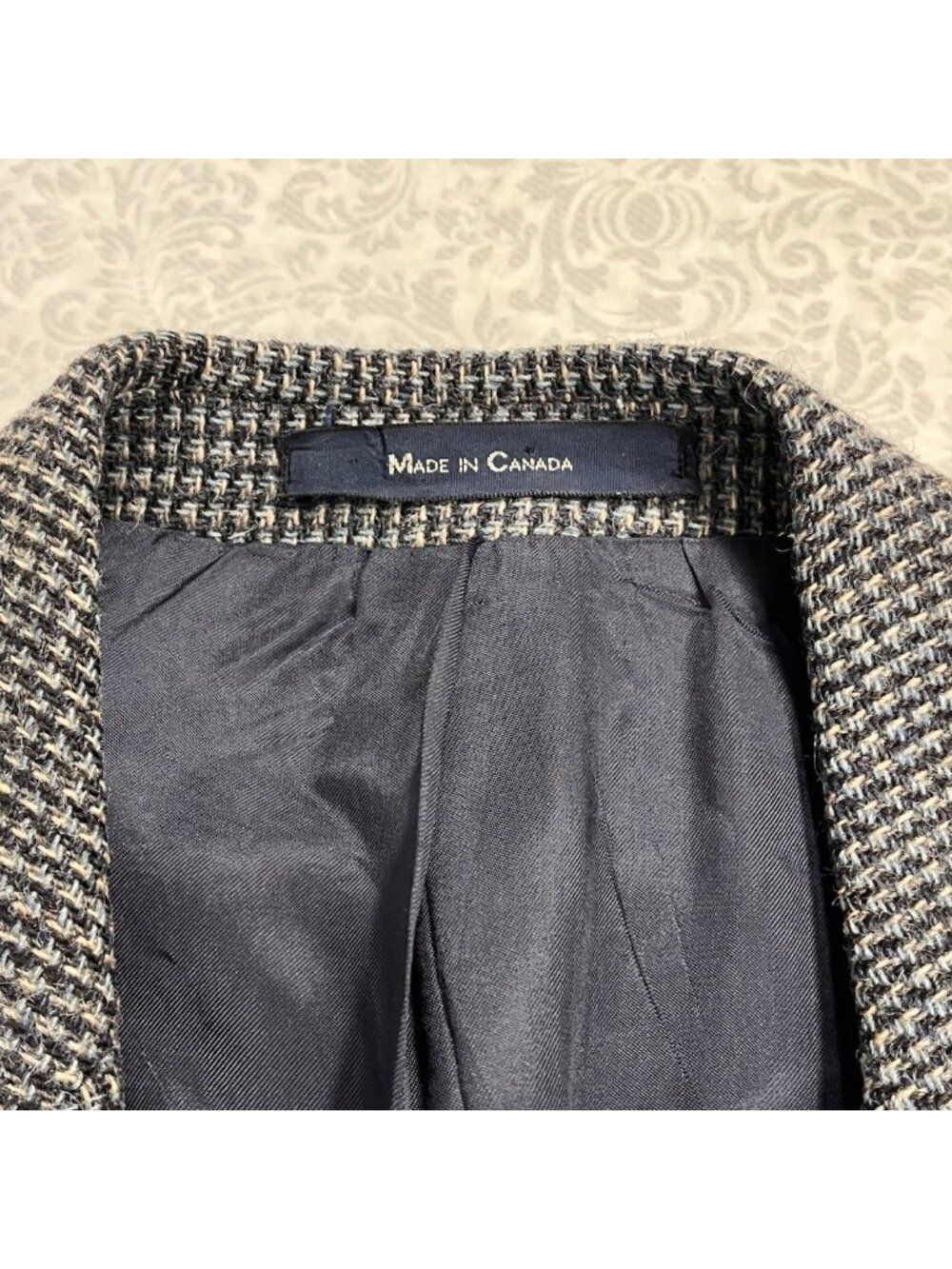 Men’s Chaps Ralph Lauren Tweed Blazer Sport Coat 40T Gray 2 Button Fully Lined - Picture 5 of 9